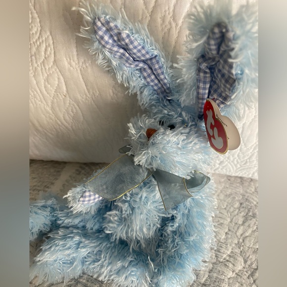 🐰 RETIRED TY ATTIC TREASURE BLUE BUNNY “BURROWS”. MWMT! DATED 2000! 10.5”. - Picture 3 of 7